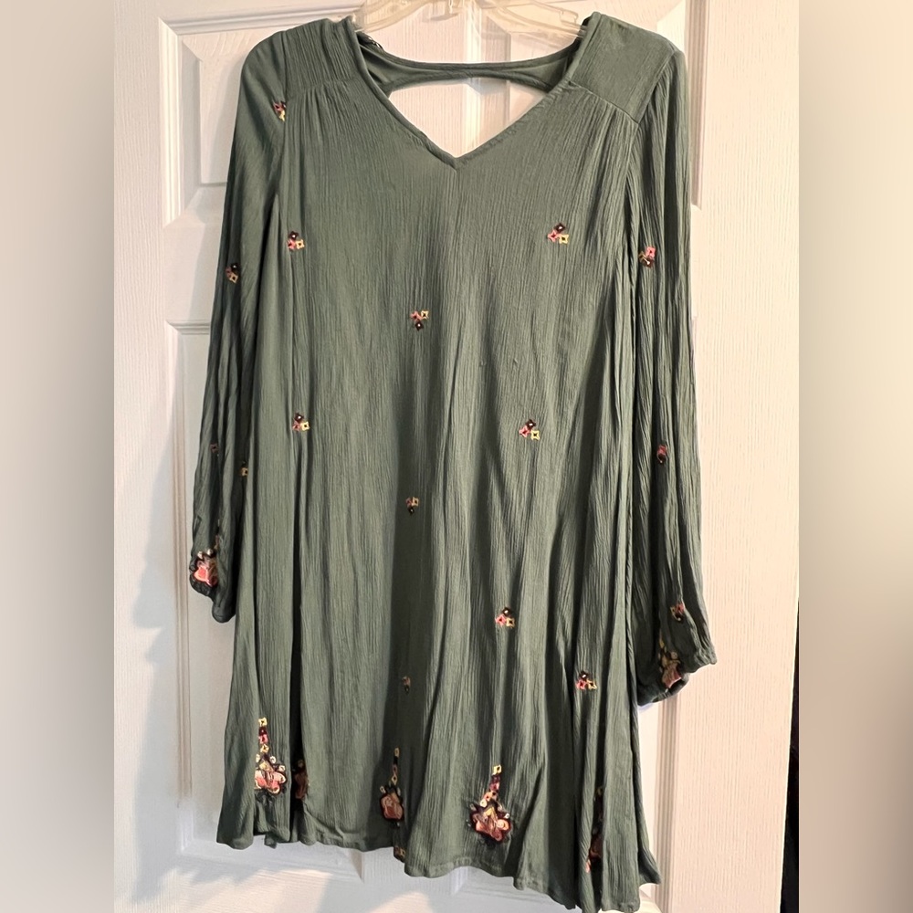 Hippie Hunter Green Floral Dress